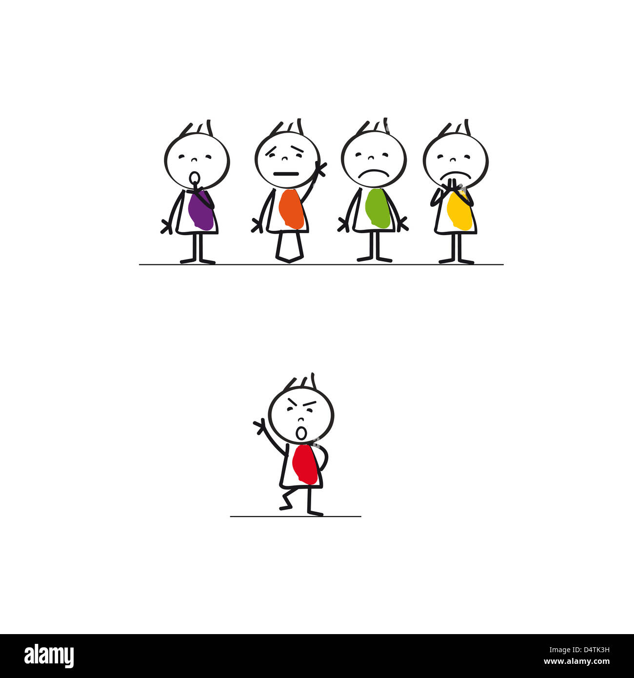 Bad leader group, abstract business concept with kids cartoon Stock ...