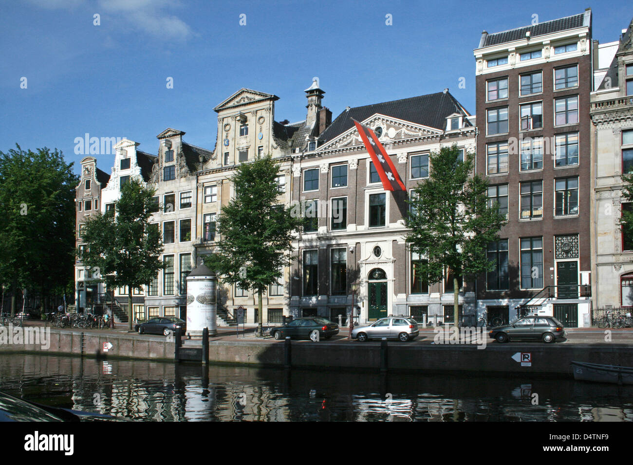 The Netherlands Holland Amsterdam Herengracht 386 Canal District Construction year 1665 Architecture Dutch baroque Facade Cornic Stock Photo