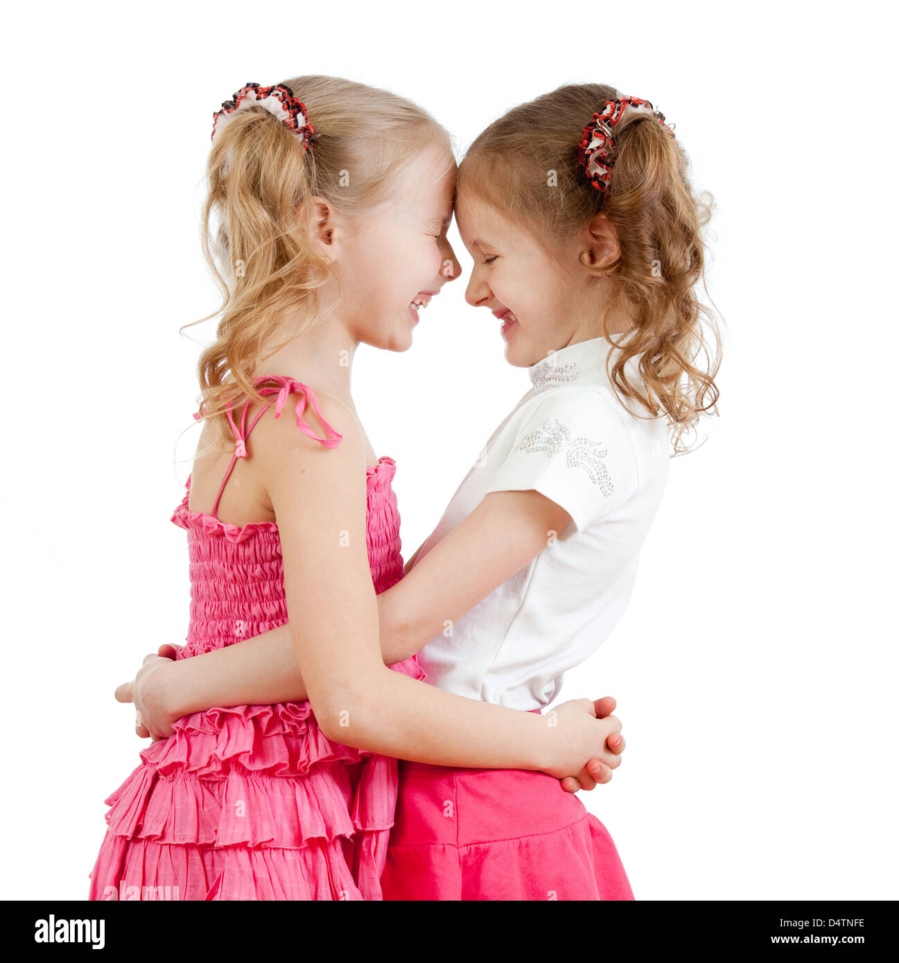 Smiling and hugging cute girls, best friends Stock Photo - Alamy