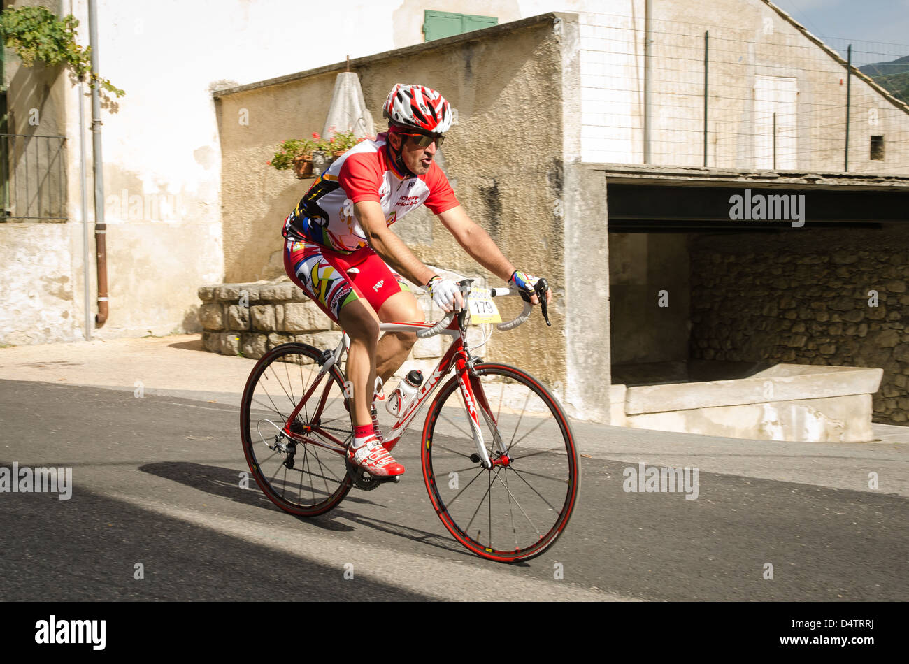 Cycling competition in South of France, in Drôme. With mountains and