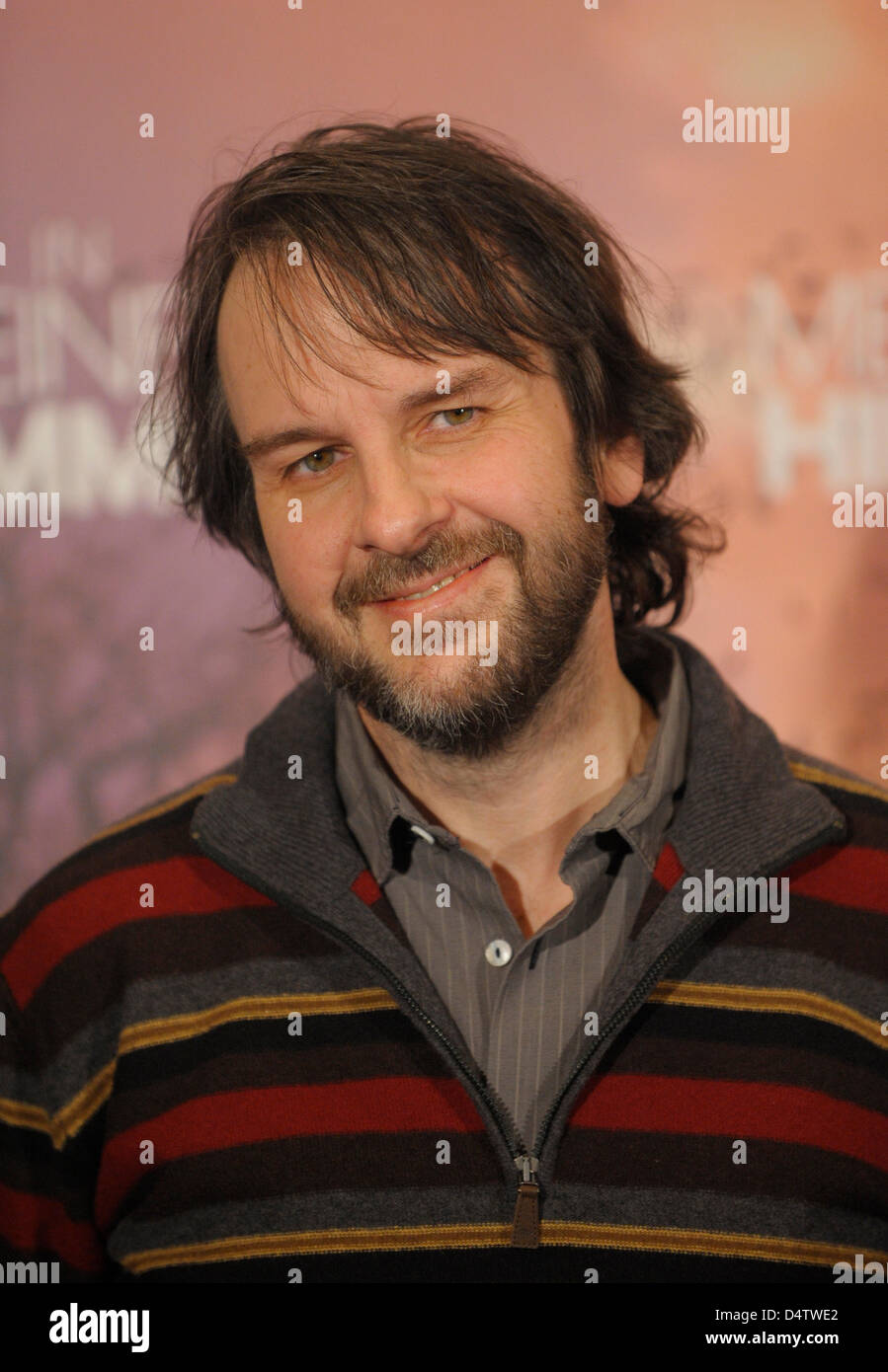 New Zealand filmmaker Peter Jackson poses during a photo call on his film 'The Lovely Bones' in Berlin, Germany, 27 November 2009. The film on a young girl who has been murdered and watches over her family and her killer from heaven starts in German cinemas on 21 January 2010. Photo: Soeren Stache Stock Photo