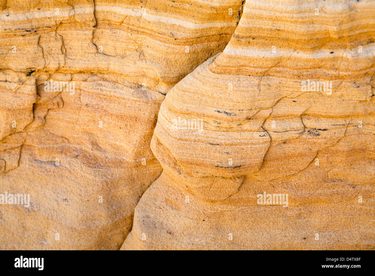 Vivid sandstone formations, Cabo De Gata Coastline, Spain Stock Photo