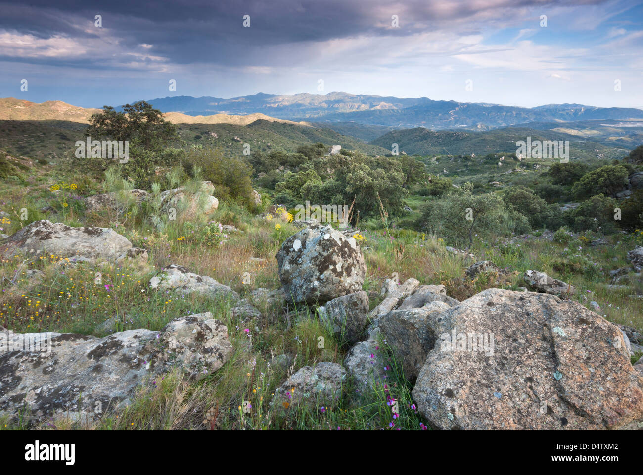 Southernly View from Sierra de la Atalaya, Adalusia; Almeria province, Spain Stock Photo