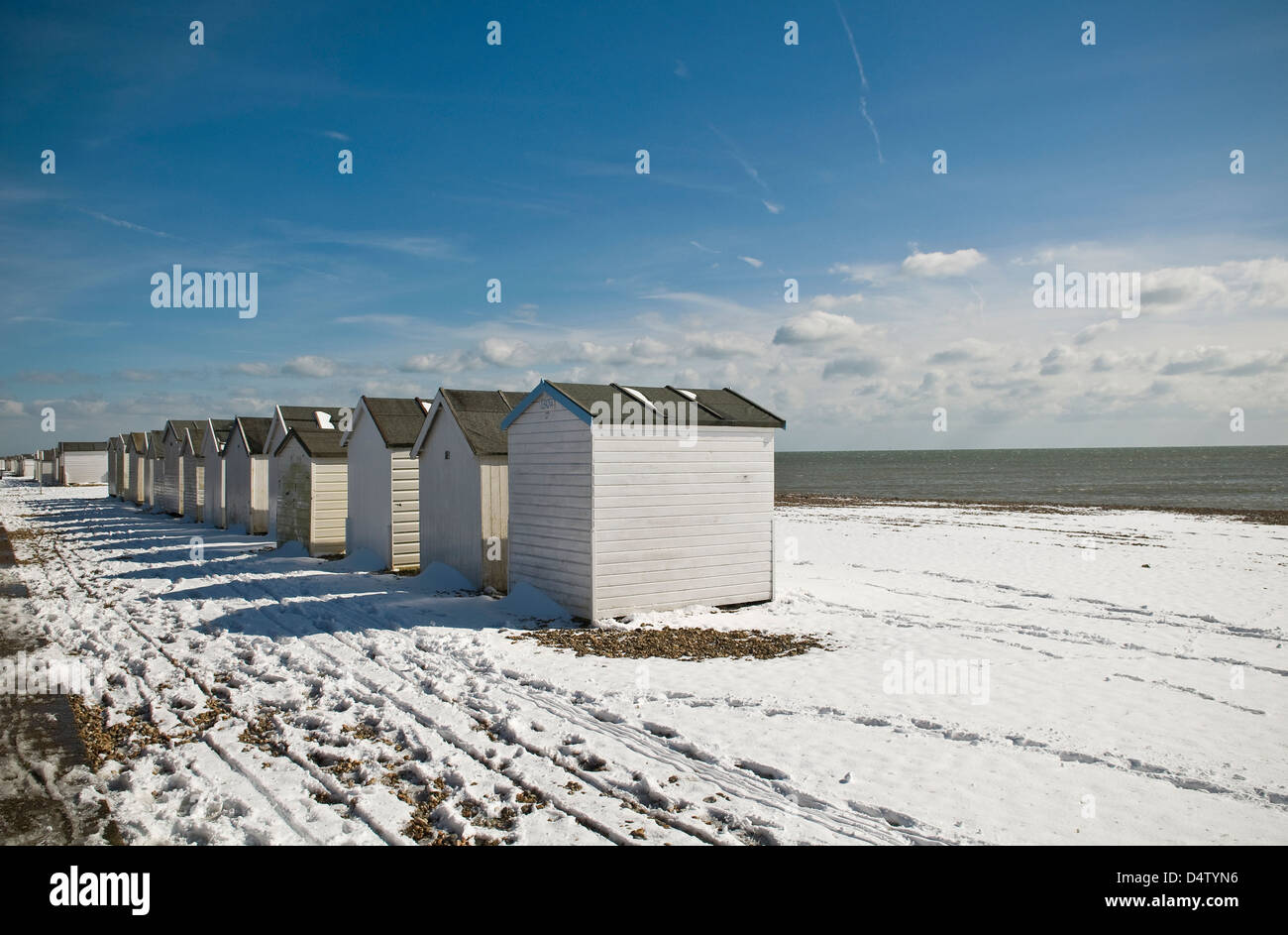 Snow and beach huts at Goring, West Sussex, UK Stock Photo Alamy Snow and beach huts at Goring, West Sussex, UK Stock Photo Alamy