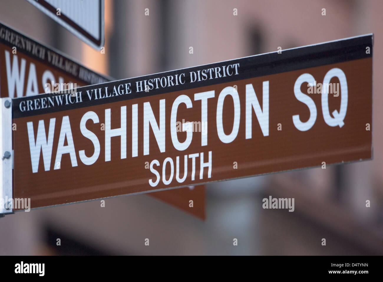 Close up of Washington Sq sign Stock Photo Alamy