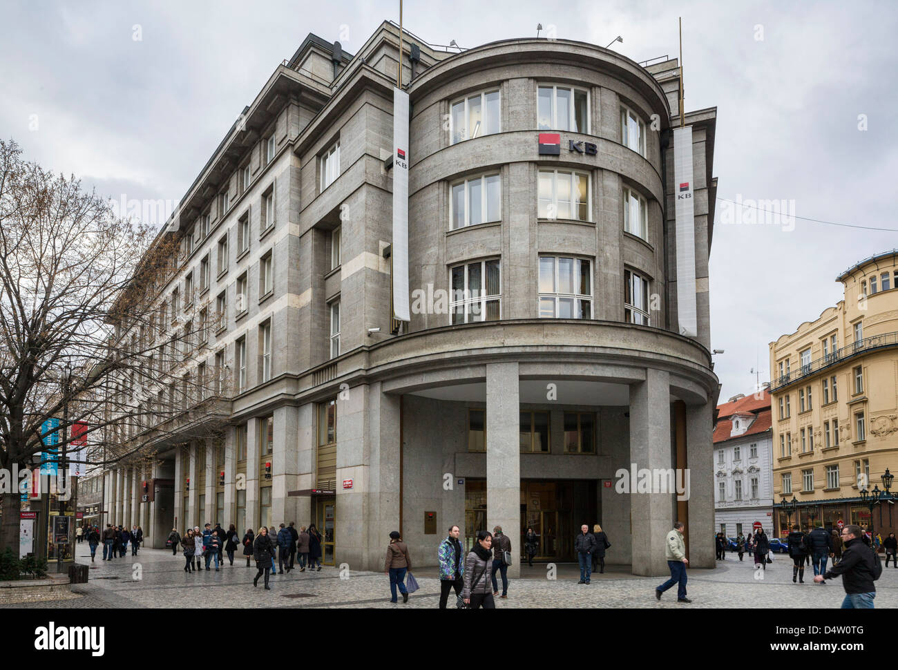 Czech Republic, Prague, Office building on crossing of streets "Na