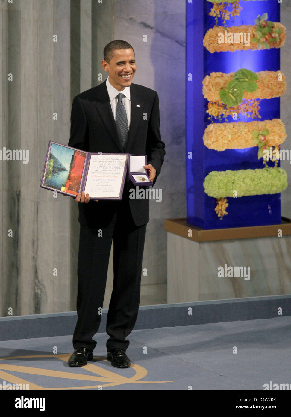 The 2009 Nobel Peace Prize Laureate US President Barack Obama Poses The 2009 Nobel Peace Prize Laureate US President Barack Obama Poses
