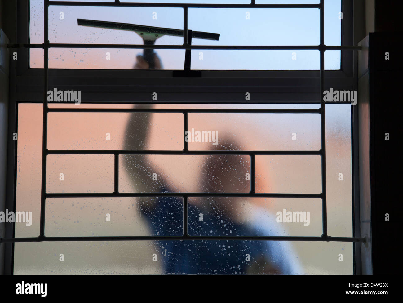 Person Cleaning Windows from outside Stock Photo - Alamy