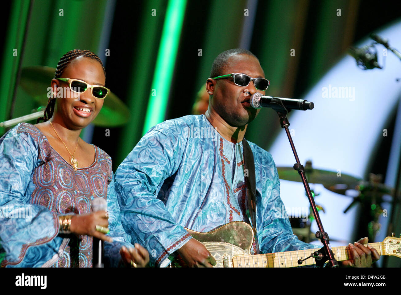 Amadou and Mariam perform during the Nobel Peace Prize Concert at the Oslo Spektrum in Oslo, Norway, 11 December 2009. The concert honours this year's Nobel Peace Prize laureate Barack Obama, President of the United States. Photo: Patrick van Katwijk Stock Photo