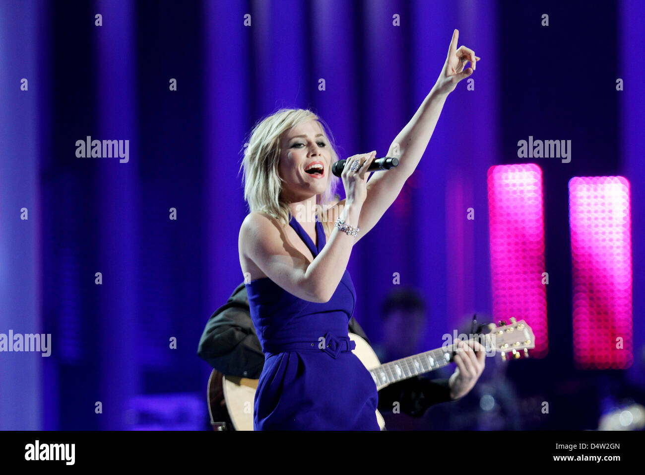 British singer Natasha Bedingfield performs during the Nobel Peace