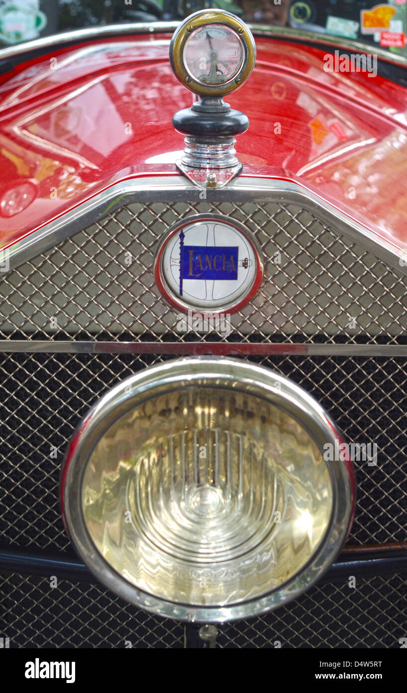Detail of the front part of a Lancia Lamda Car from the twenties Stock Photo