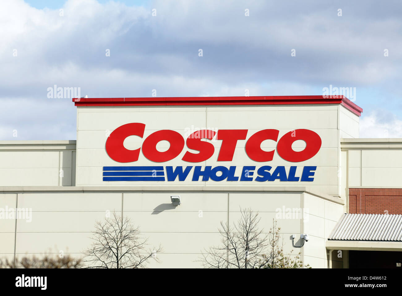 A sign on a Costco Wholesale store in St Rollox, Glasgow, Scotland, UK Stock Photo