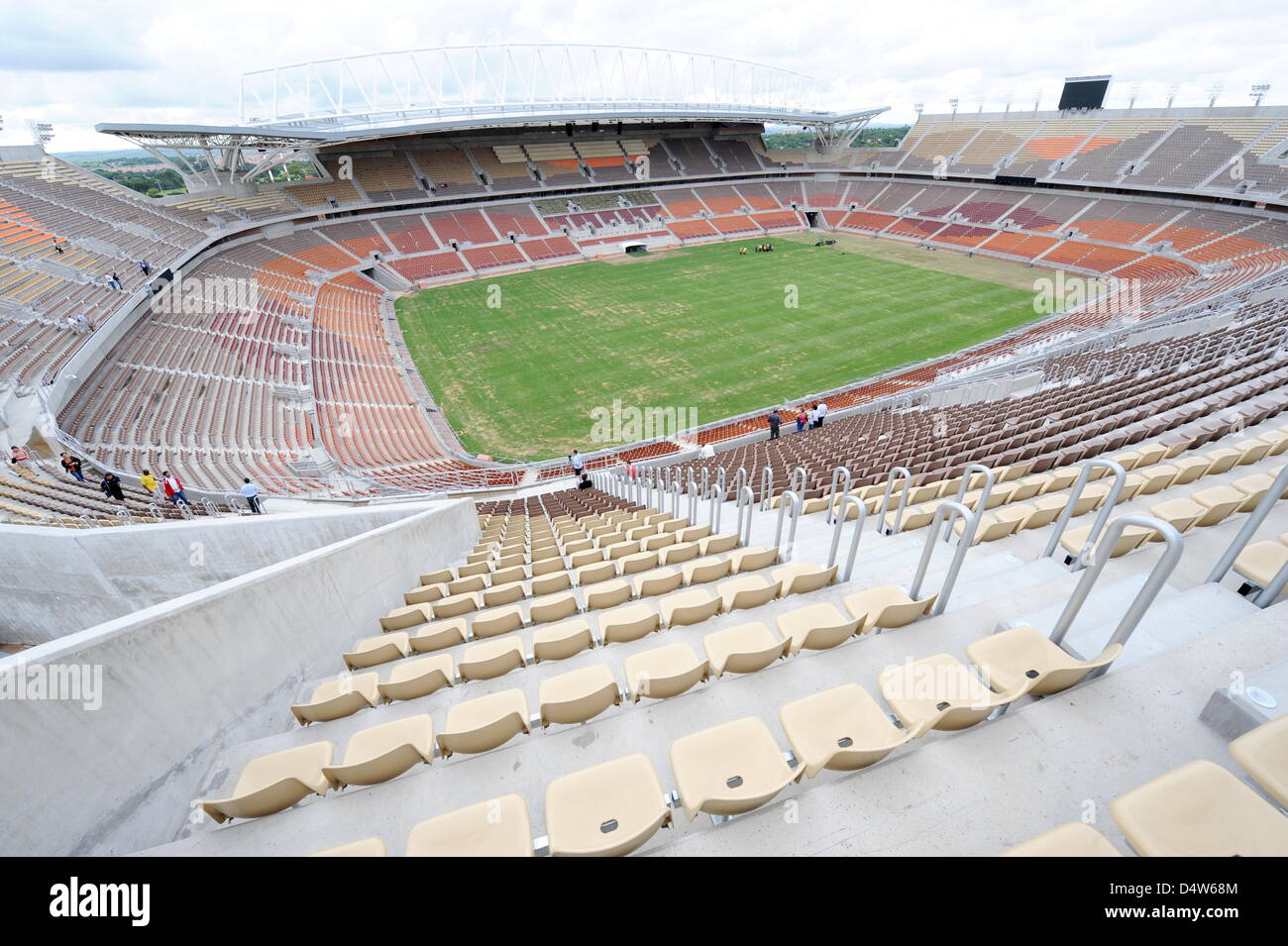 The Peter Mokaba Stadium pictured in Polokwane, South Africa, 11 December 2009. The stadium can host 45.000 spectators and is one of the stadiums for the FIFA World Cup 2010 in South Africa. Photo: Bernd Weissbrod Stock Photo