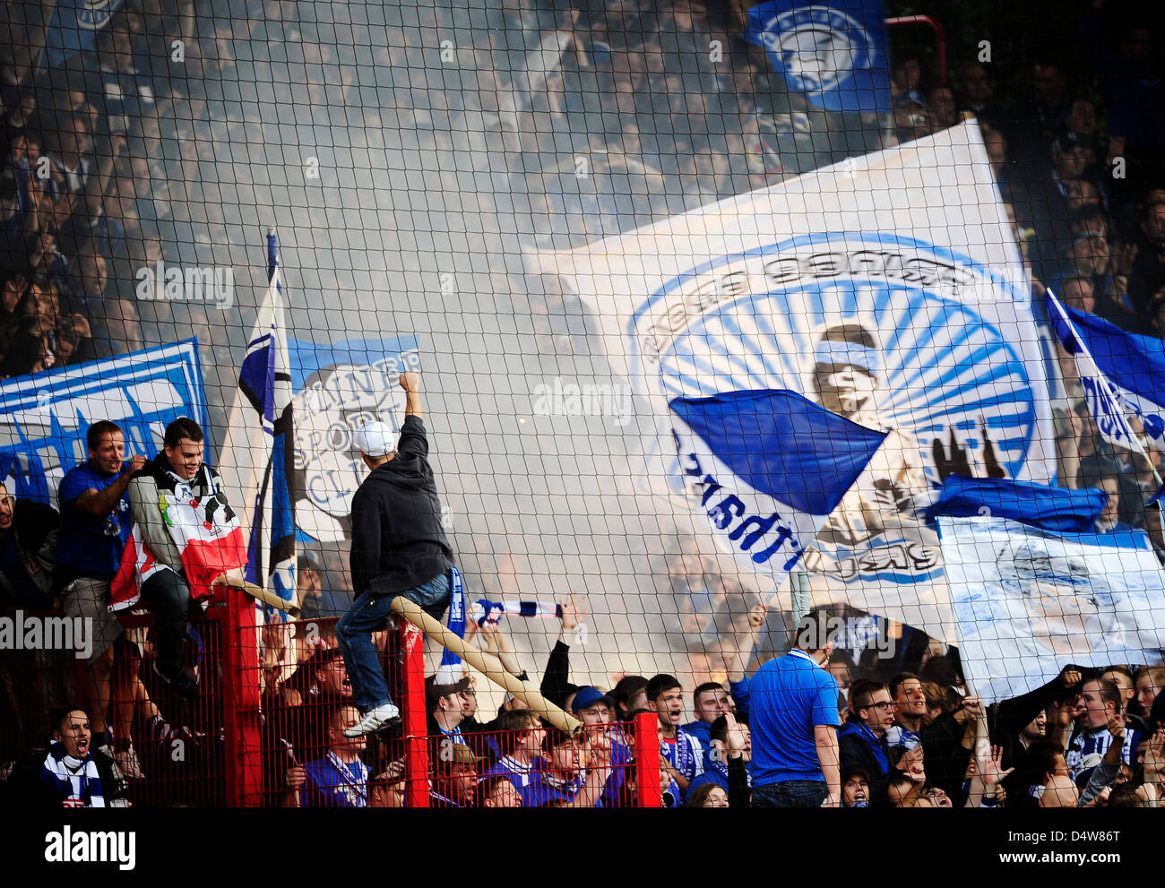 Hertha Berlin Fans Celebrate Their Team After The 1 0 Goal During The Stock Photo Alamy