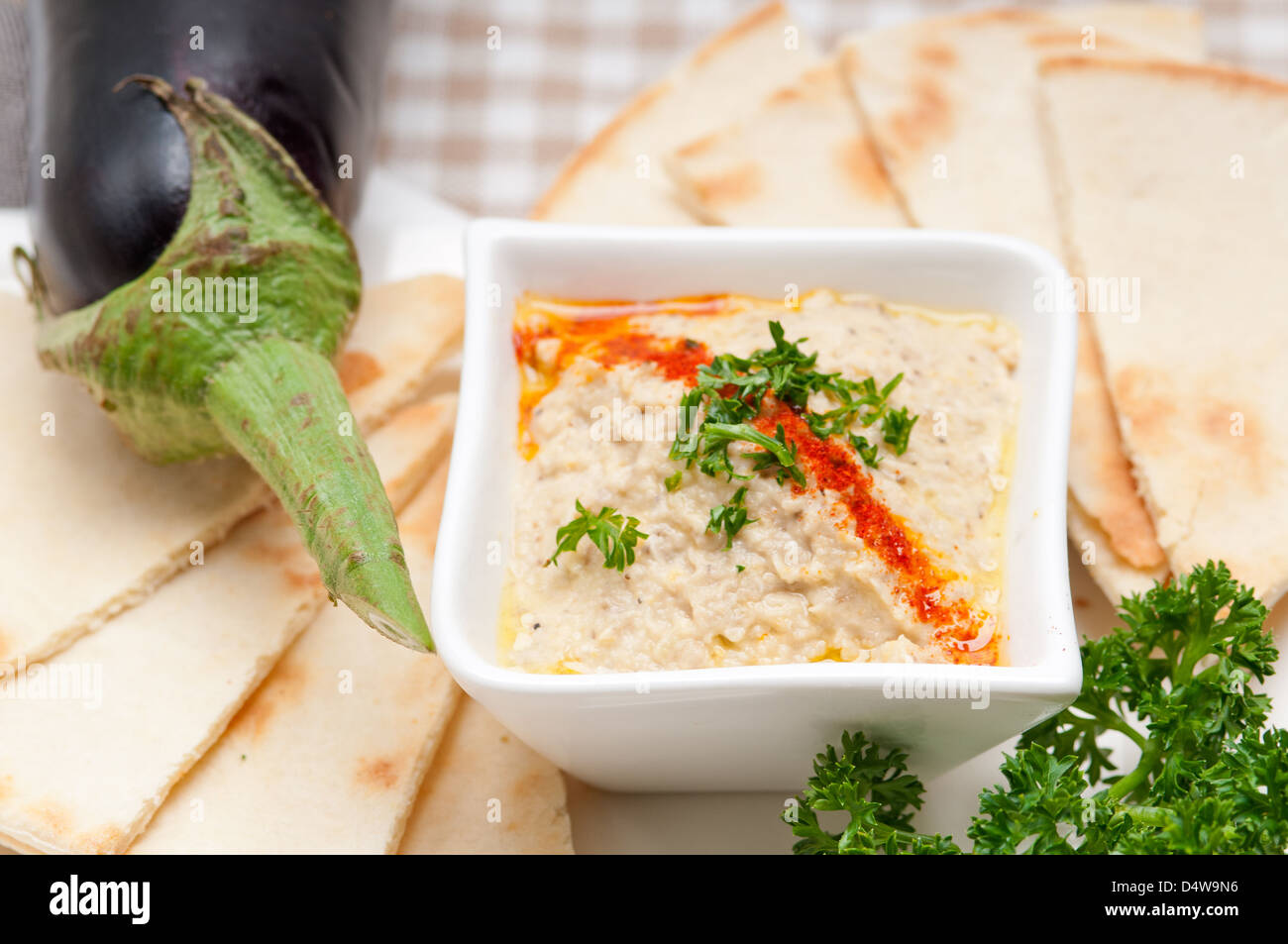 fresh traditional moutabal baba ghanoush eggplant dip Stock Photo Alamy