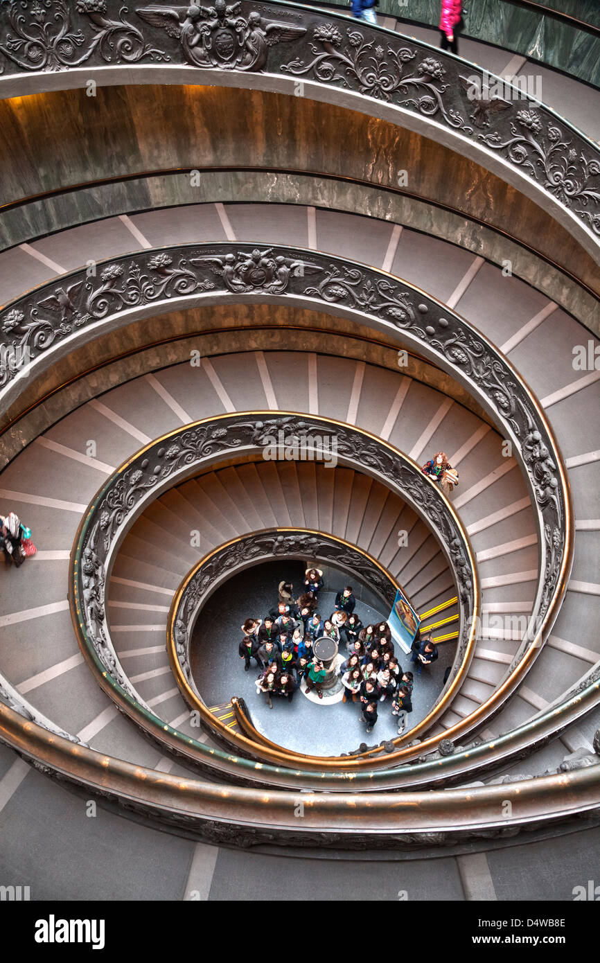 Spiral staircase exit to the Vatican Museums, Rome, Italy Stock Photo