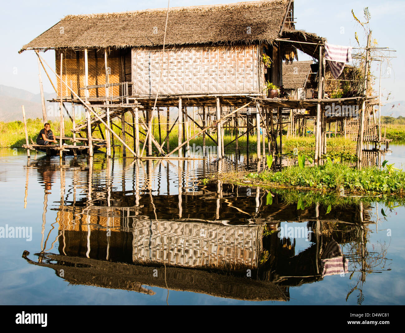 Traditional stilt village, Inle Lake, Burma Stock Photo Alamy