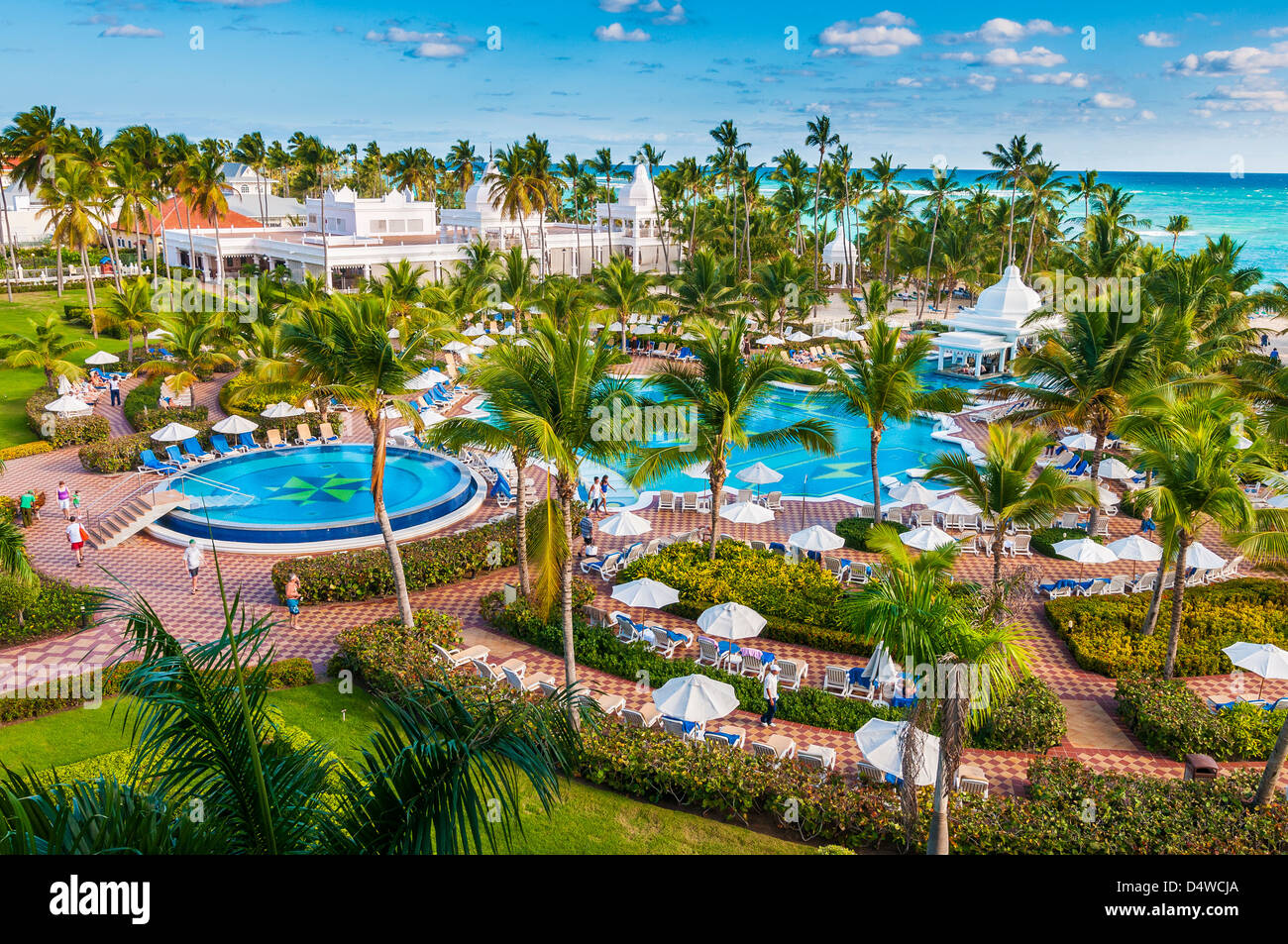 pool area; Riu Palace; hotel; Punta Cana; Dominican Republic; Caribbean Stock Photo