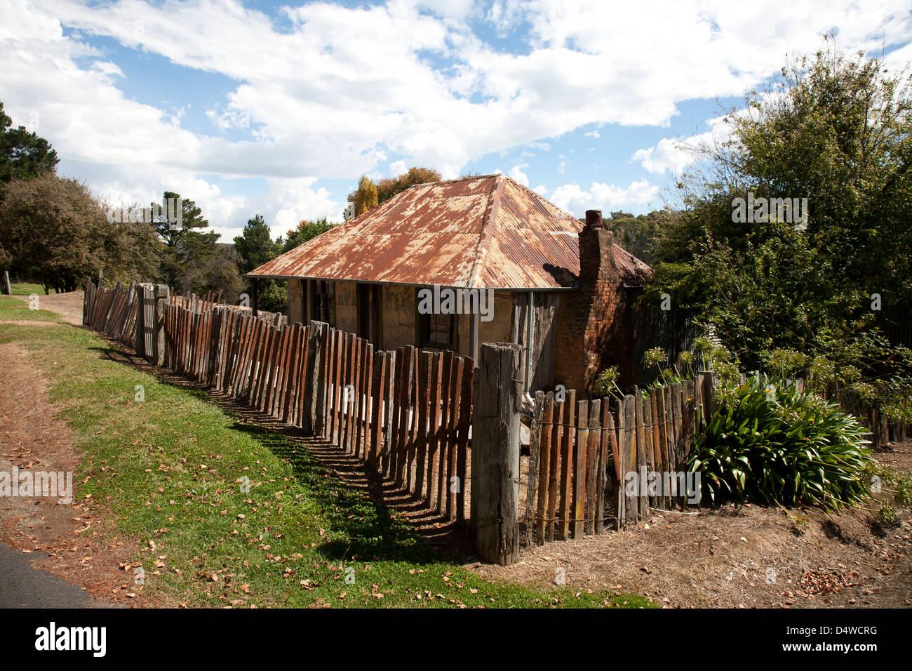 Miners Cottage in Historic Gold Mining Township of Hill End NSW Australia Stock Photo