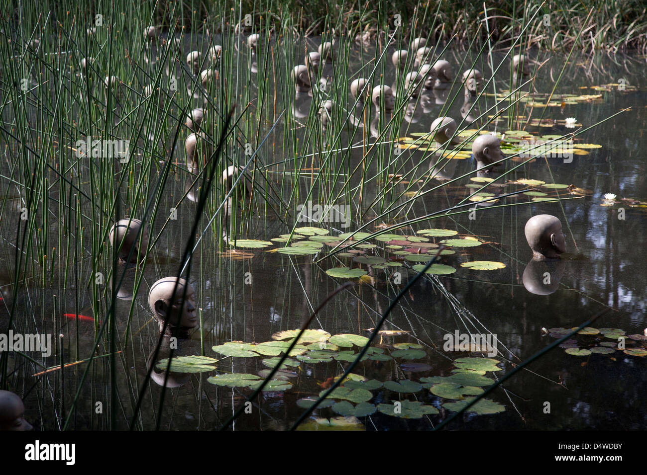 The Marsh Pond part of the Sculpture Garden at The National Art Gallery of Australia Stock Photo