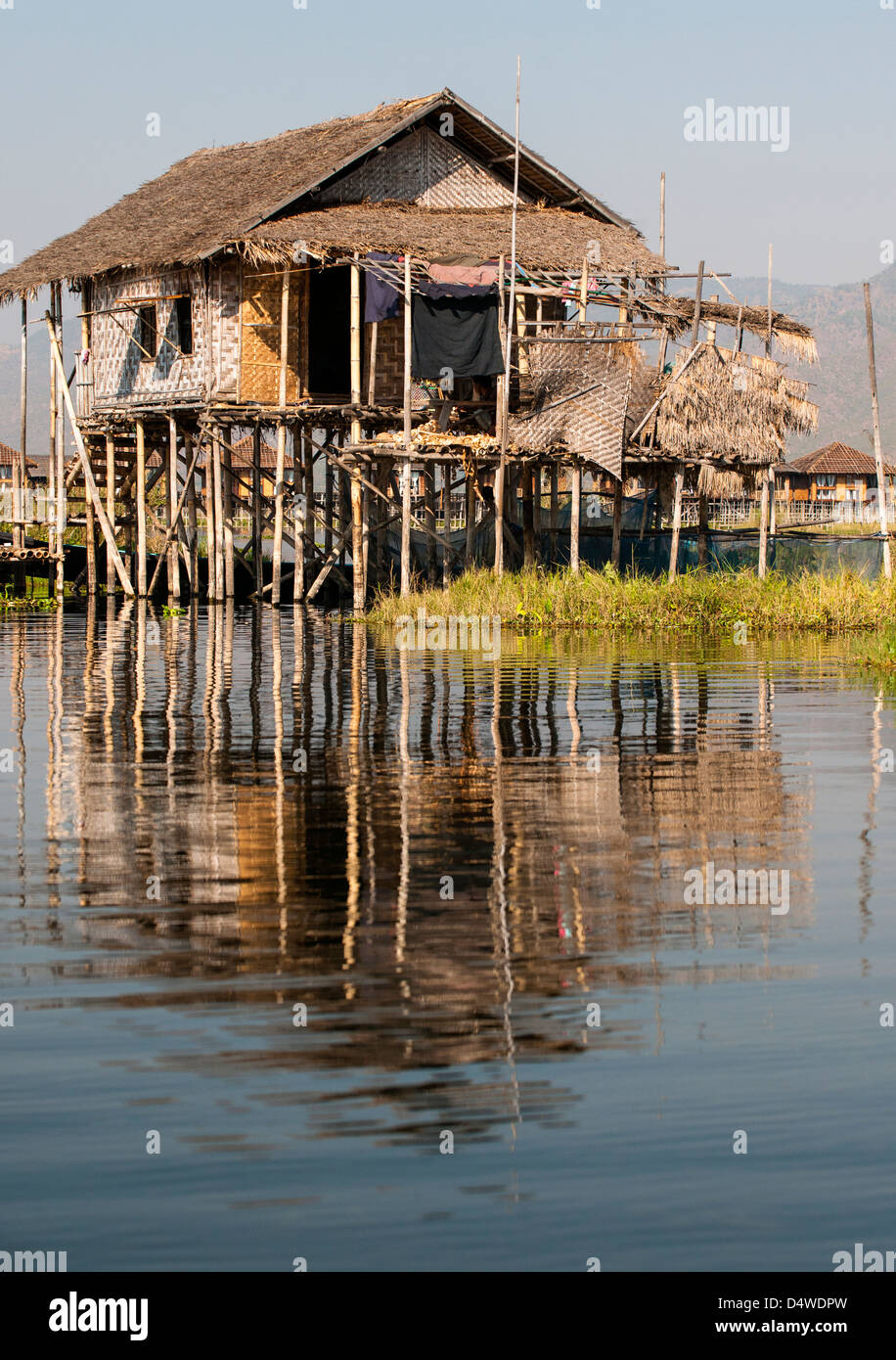 Traditional stilt village, Inle Lake, Burma Stock Photo Alamy
