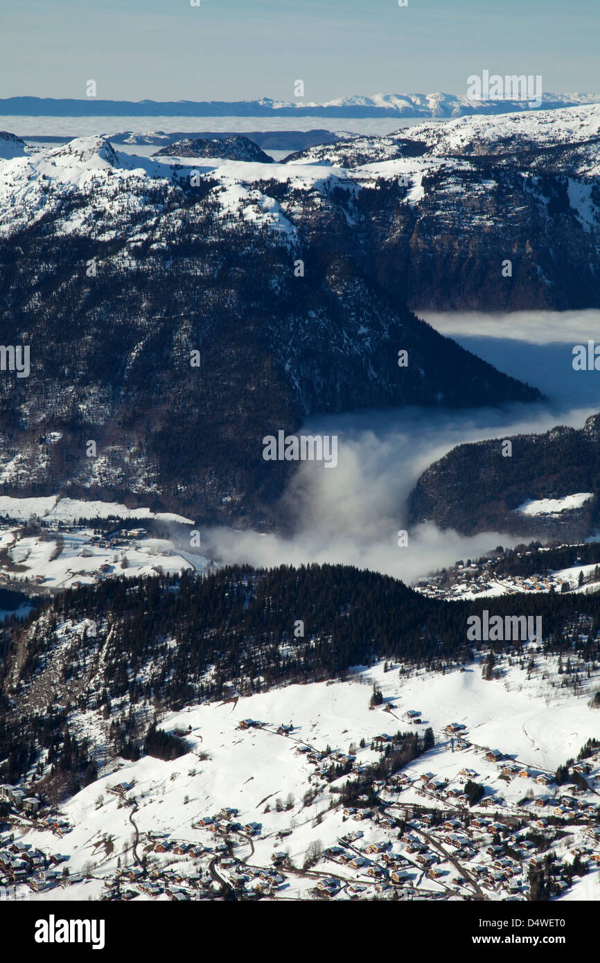Aerial view of snowy mountains Stock Photo - Alamy