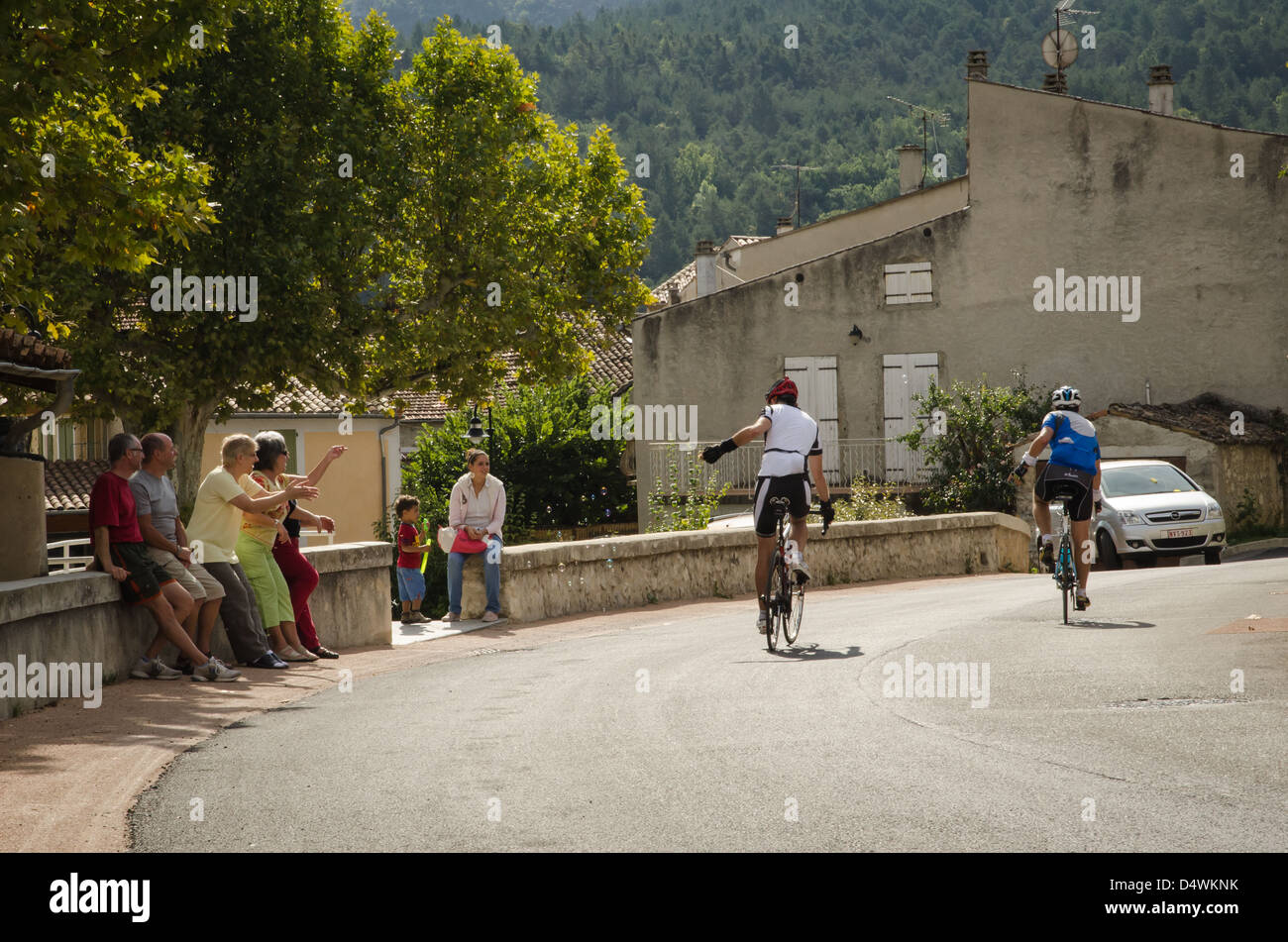 Cycling competition in South of France, in Drôme. With mountains and