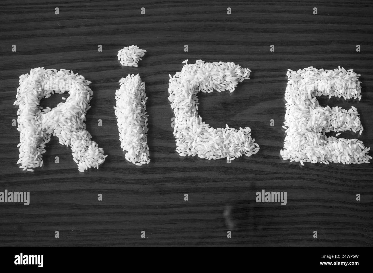white rice forming a sign Stock Photo Alamy