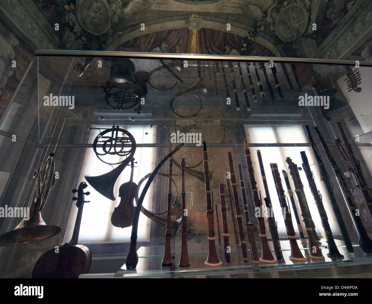 Instruments on display in the Music Museum of Bologna Stock Photo - Alamy