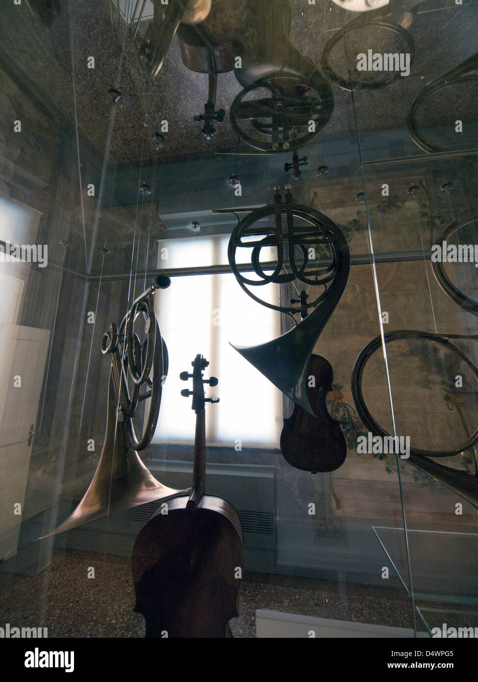 Instruments on display in the Music Museum of Bologna Stock Photo - Alamy