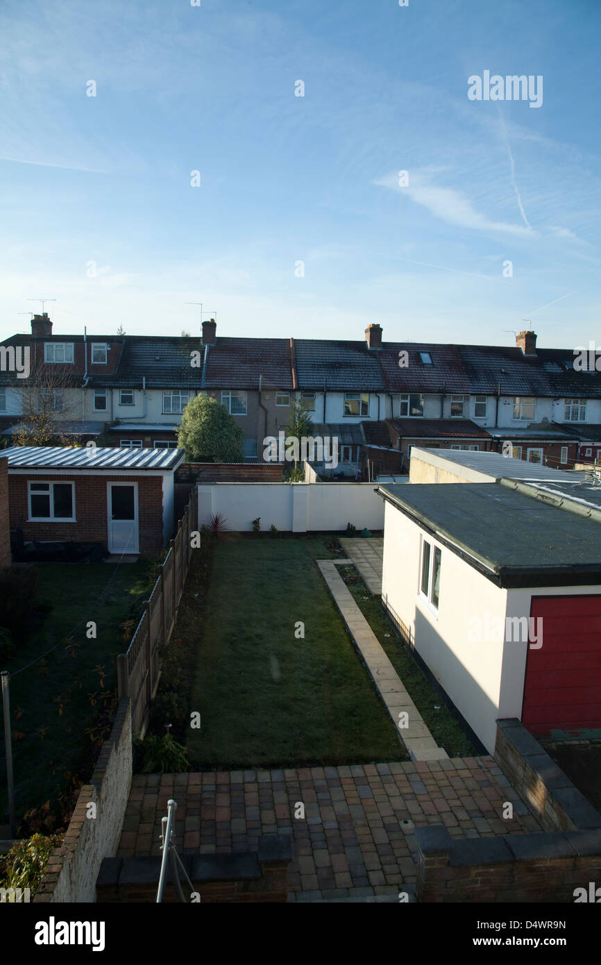 Backyard of a house. Stock Photo