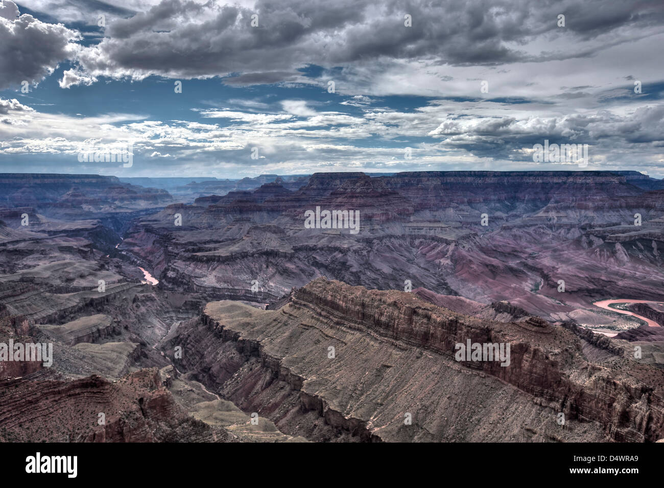 High dynamic range image of Grand Canyon from Lipan Point, South Rim, Arizona, USA. Stock Photo