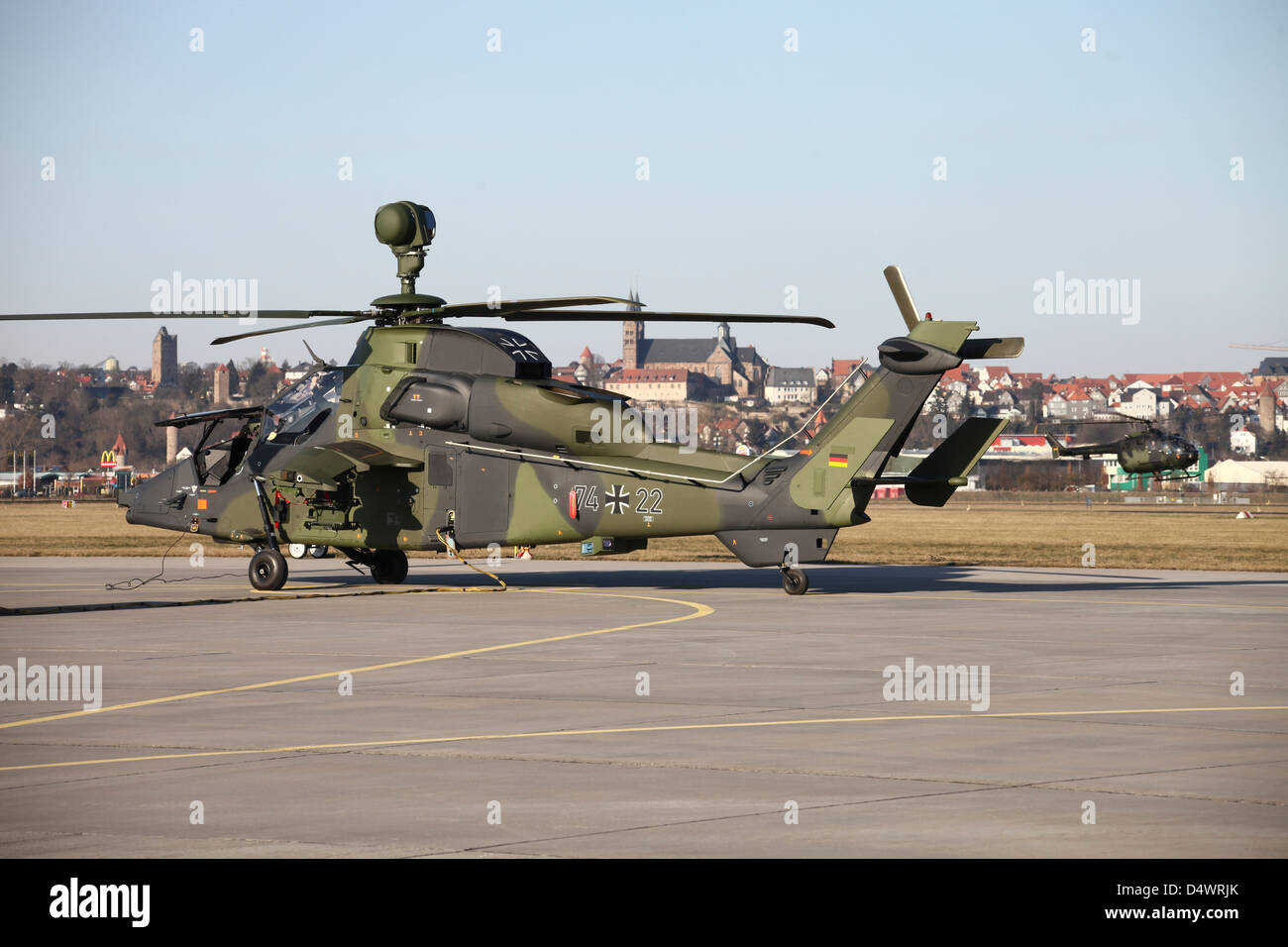 German Tiger Eurocopter at Fritzlar Airfield, Germany, in preparation for Afghanistan deployment. Stock Photo