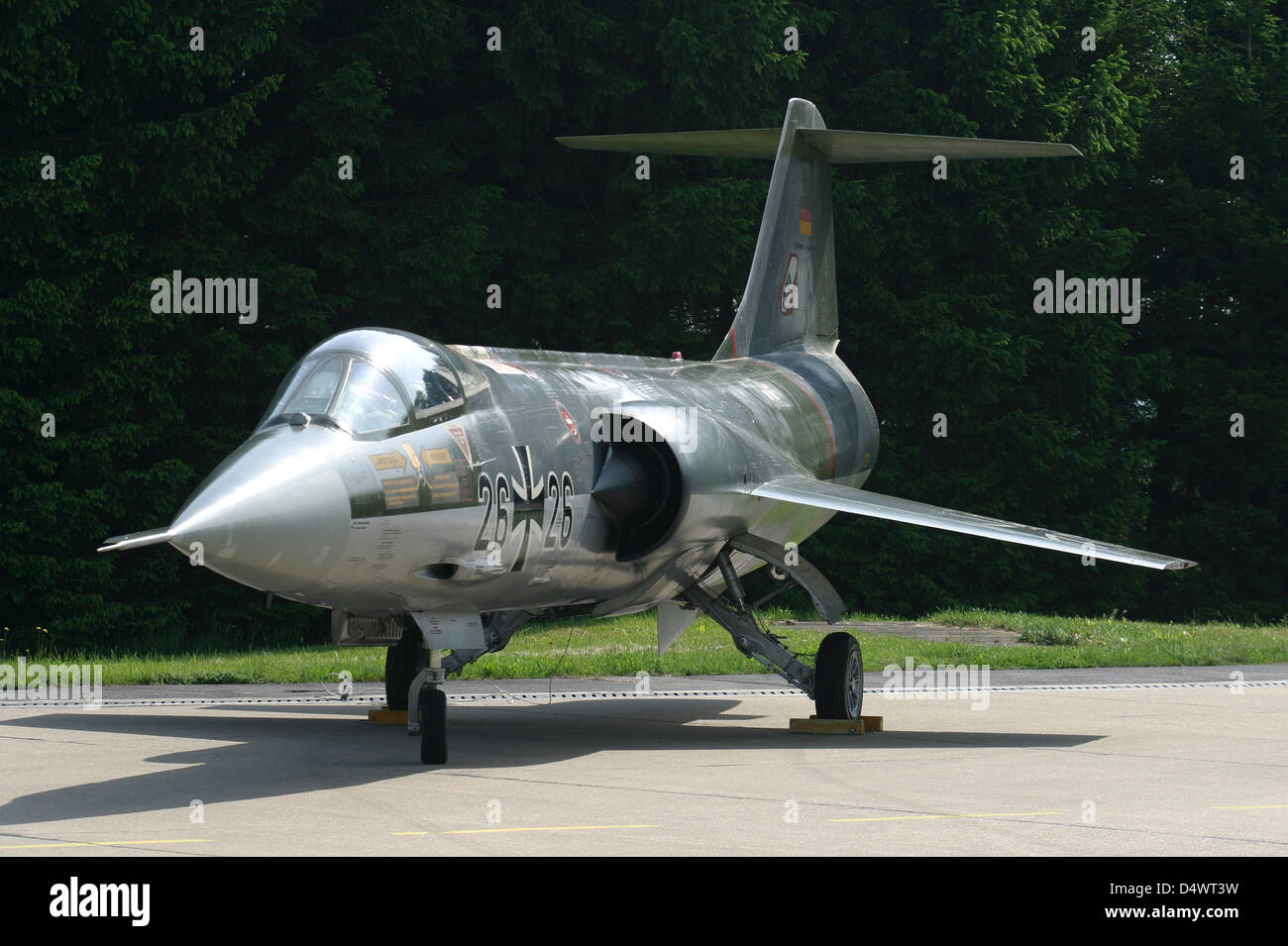 Luftwaffe F-104G Starfighter of Fighter bomber wing 33 at Buchel Airfield, Germany. Stock Photo