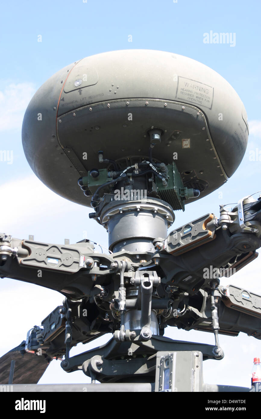 Closeup of the AH64 Apache helicopter's mastmounted AN/APG78