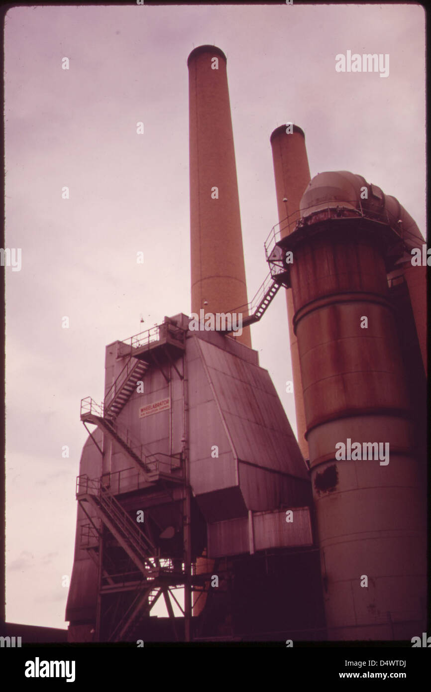 This Air Pollution Control Device, in the Gravesend Bay Area of Brooklyn, Is the First Electrostatic Precipitator in the U.S. To Be Installed on a Municipal Incineration Plant 05/1973 Stock Photo