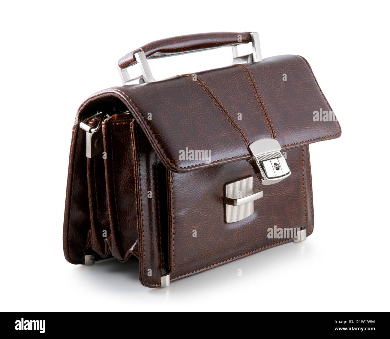 Briefcase is photographed on the white background Stock Photo