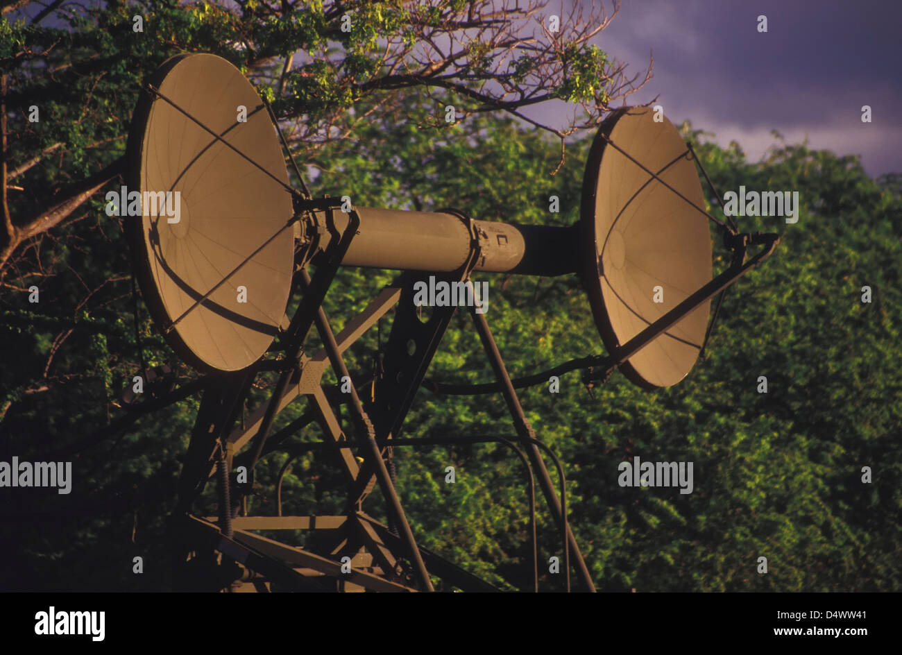 Army ground radar antennae. Stock Photo