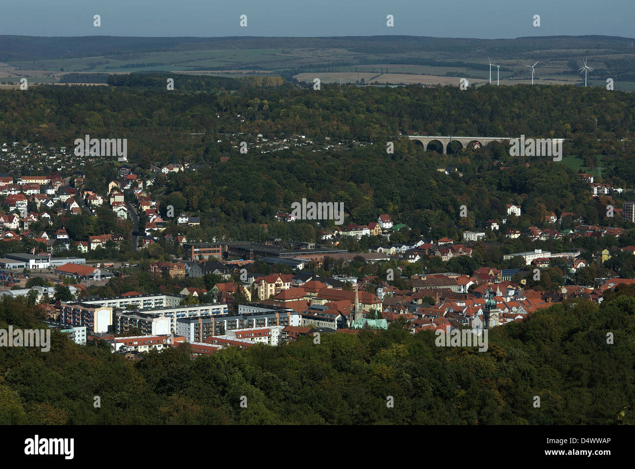 Eisenach, Germany, on the view of the Wartburg Eisenach Stock Photo