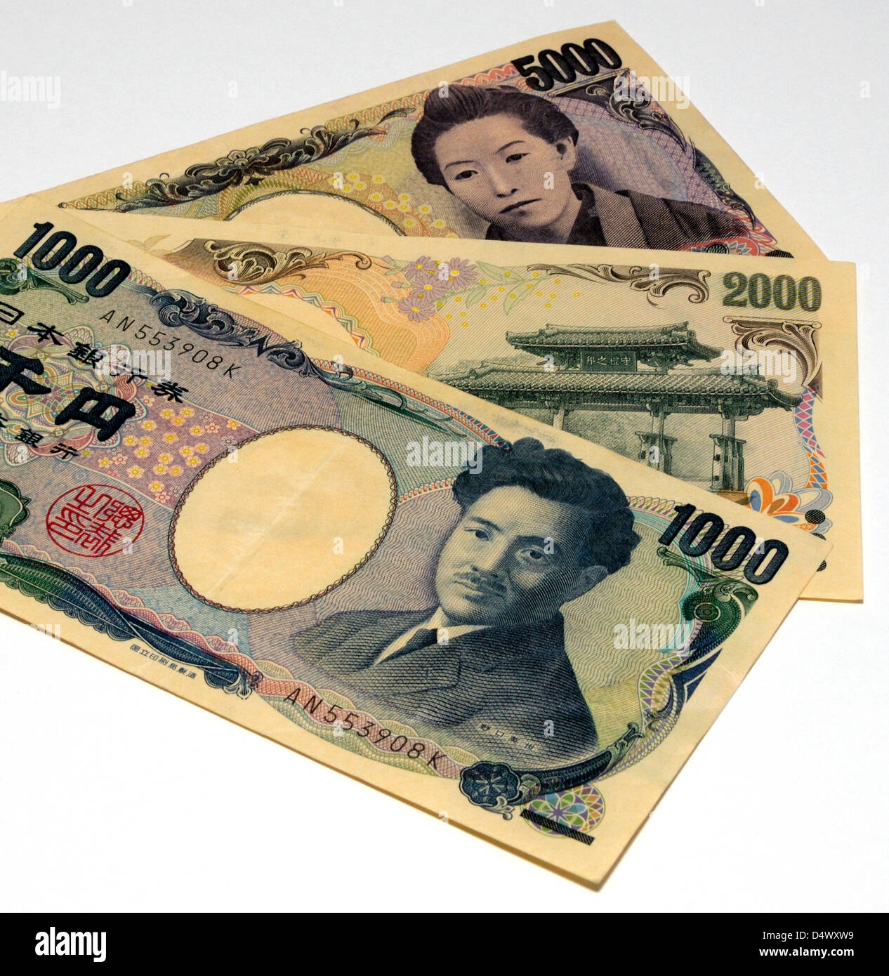 Japanese Bank Notes Stock Photo