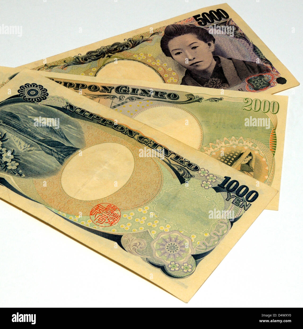 Japanese Bank Notes Stock Photo