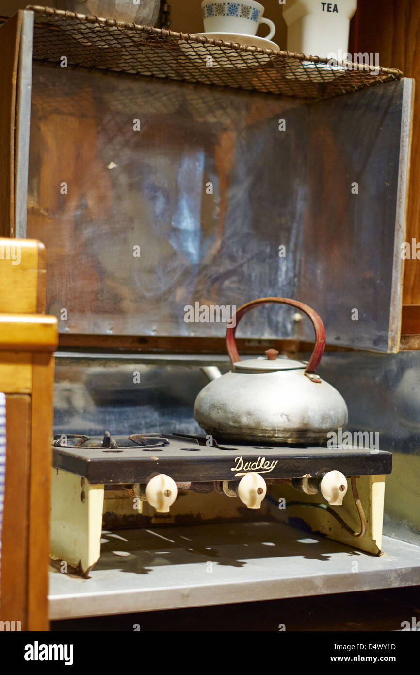 Dudley Cooker hob in a motor home Transport Museum Coventry UK Stock Photo