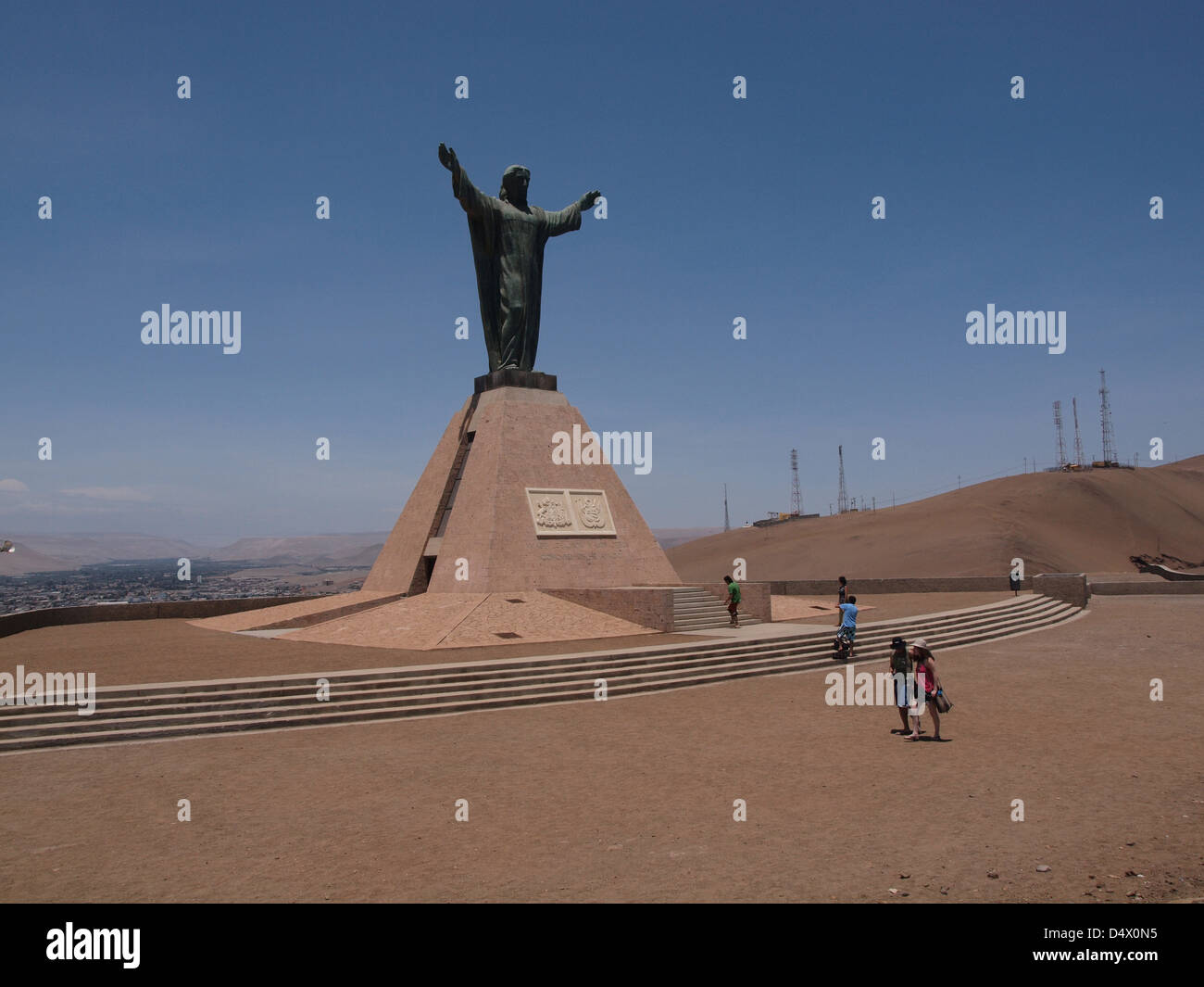 Memorial to the Chilean victory in the Battle of El Morro in the War of the Pacific. It is on top of El Morro overlooking Arica Stock Photo