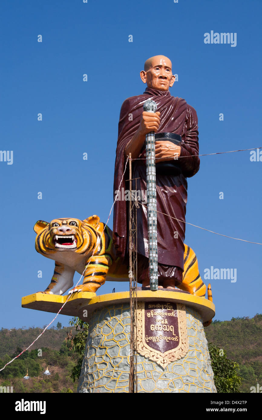 Buddhist statue at Win Sein Taw Ya Monastery Mawlamyine (Moulmein) Burma Stock Photo