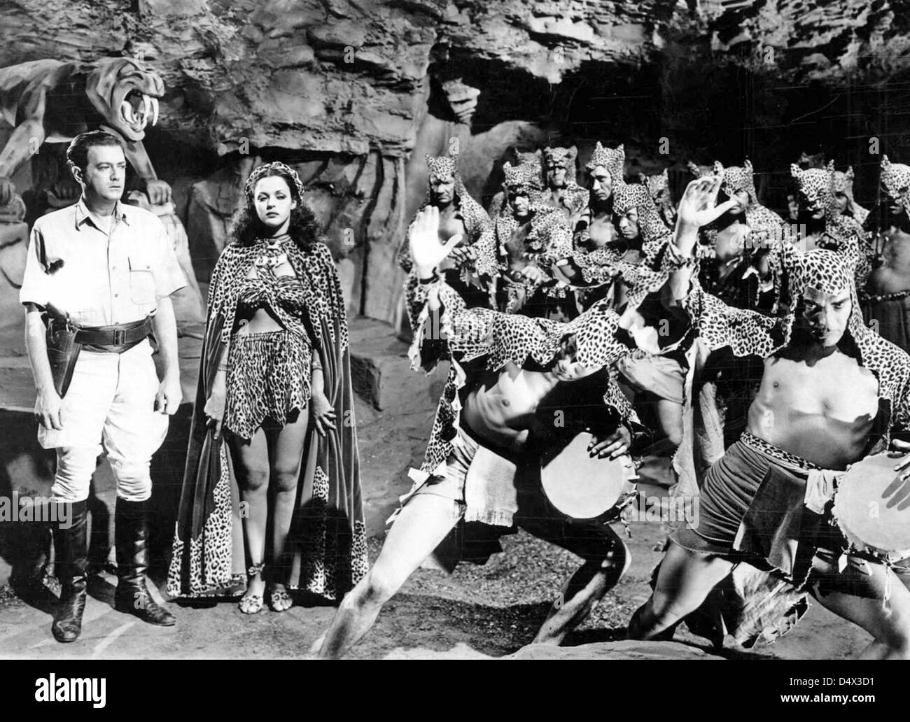 TARZAN AND THE LEOPARD WOMAN  1946 Sol Lesser productions film with Acquanetta as the High Priestess and Dennis Hoey Stock Photo