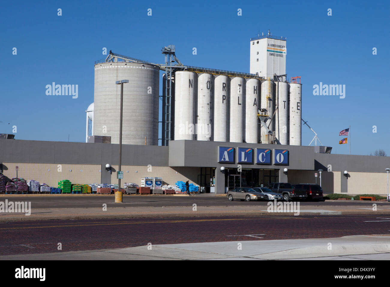 Grain elevator along the Union Pacific Railroad tracks in North Platte
