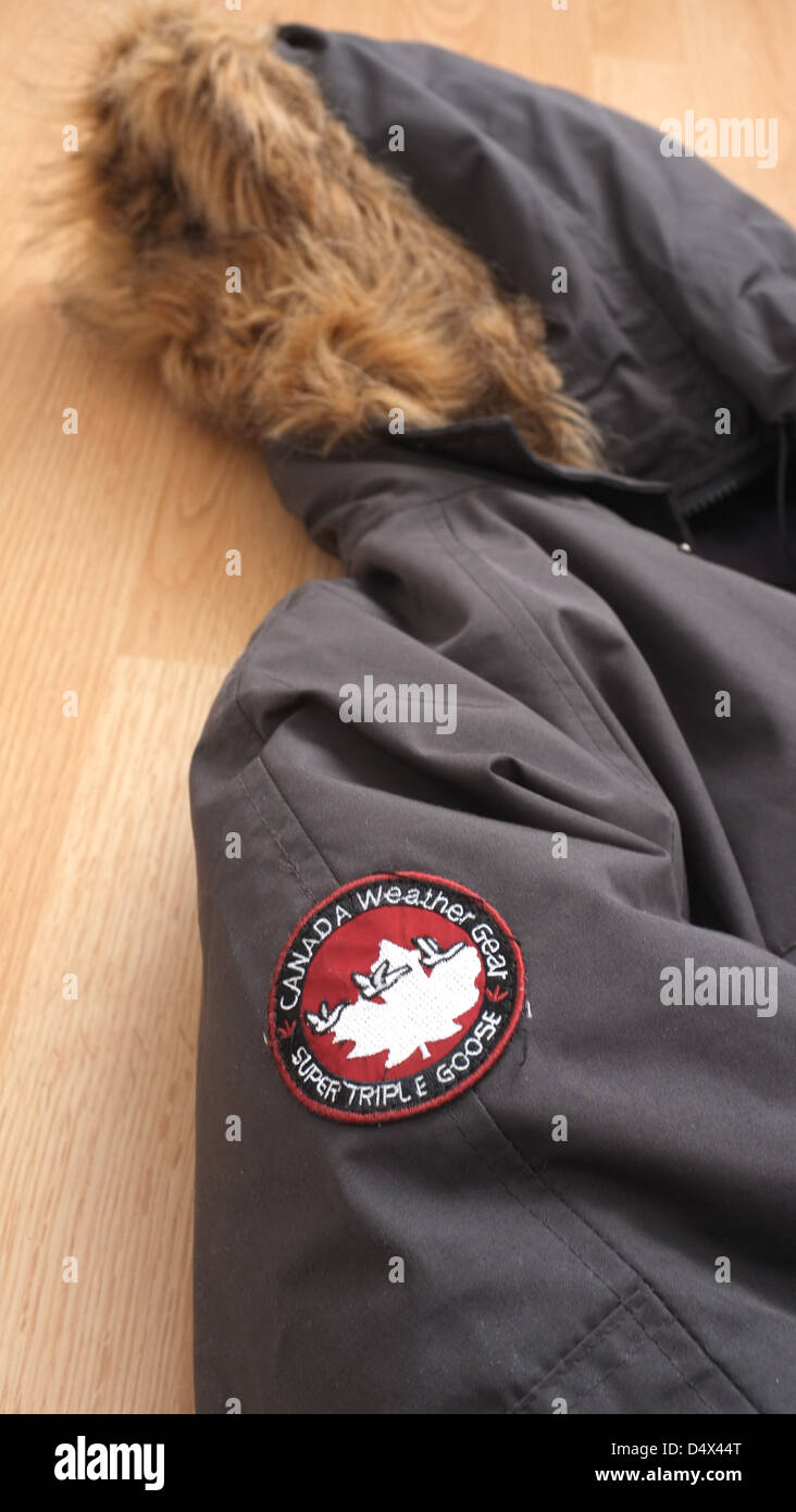 A Label inside a Super Triple Goose winter jacket. The Canadian Press Stock  Photo - Alamy