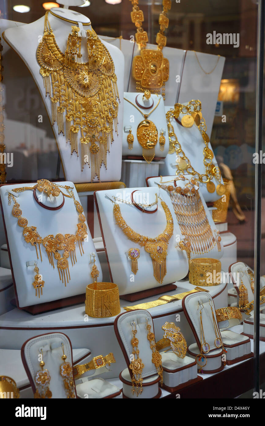 Souk Display Gold souk display, Dubai, United Arab Emirates Stock Photo - Alamy