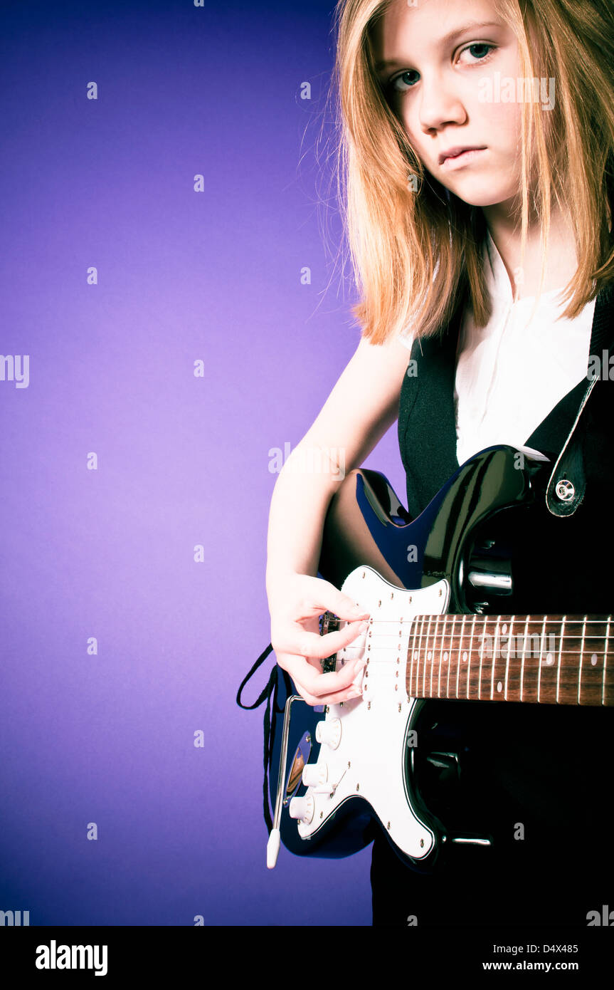 Electric guitar girl Stock Photo Alamy