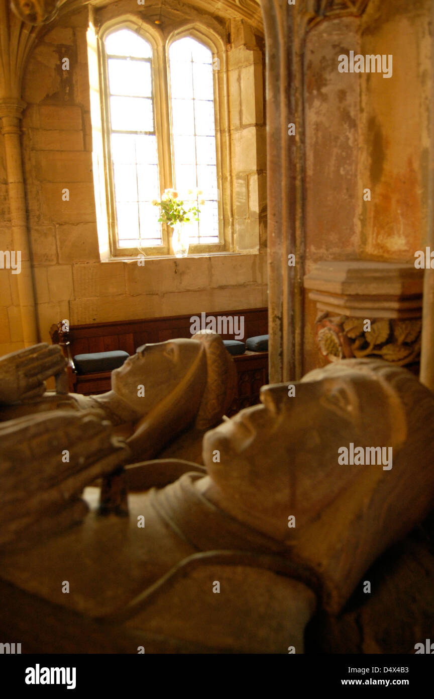 Tomb of Anne Talbot and Henry Vernon at St Batholomew's Church, Tong Stock Photo